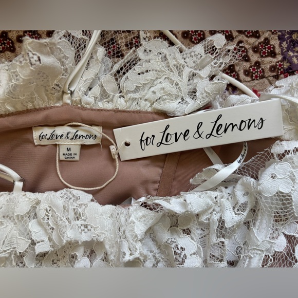 For Love and Lemons Ruffle Lace Crop Top Bustier Corset Sz M - Picture 7 of 7